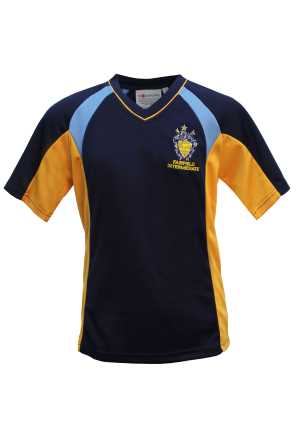 Fairfield Intermediate PE Tee Navy/Gold/Sky Kids